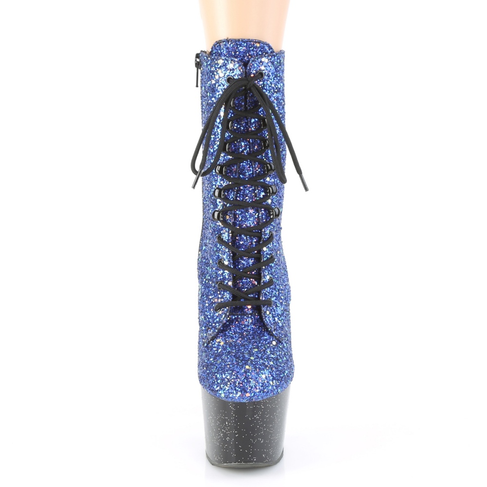 Pleaser - ADORE1020MG Plateau Laarzen, Paaldans schoenen - Paaldans schoenen - Zwart/Paars
